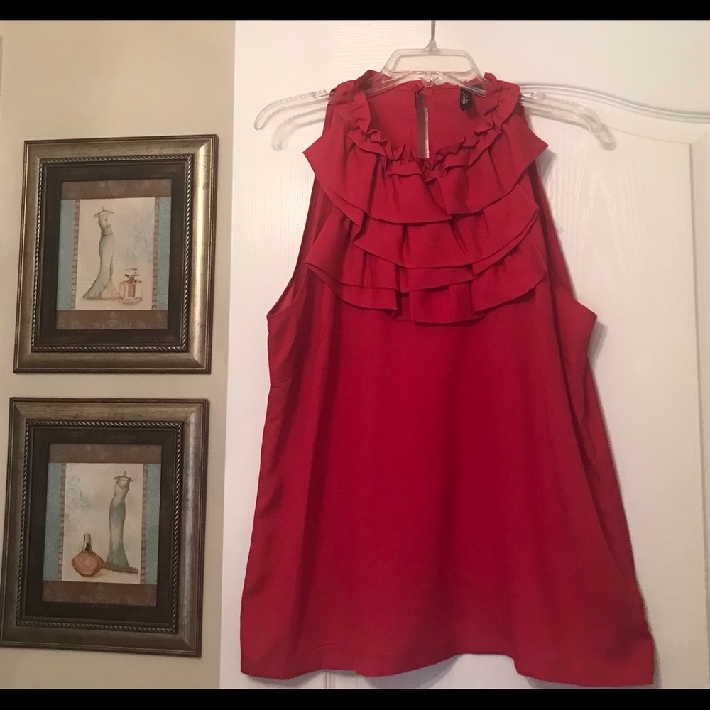 Ruffle Neck Top/Blouse